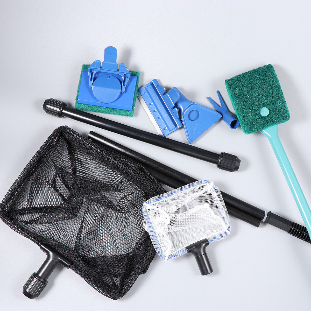 Planted Aquarium Cleaning Kit - ชุดอุปกรณ์ทำความสะอาดตู้ปลา 6 ชิ้น ประกอบด้วยที่ขูดกรวด ที่ขูดตะไคร่ ตะแกรงตัก