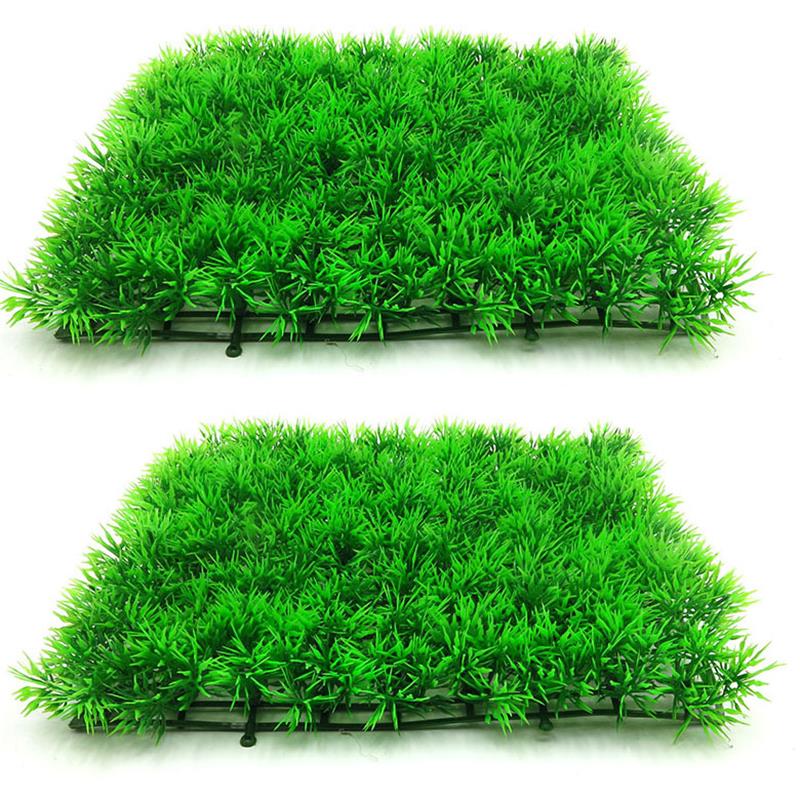 Aquarium Plant Grass - สีเขียวประดิษฐ์หญ้าสนามหญ้าสนามหญ้าน้ํา Aquarium Fish TANK Decor ปลอม