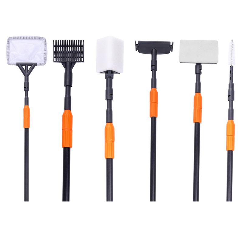 Planted Aquarium Cleaning Kit - ชุดอุปกรณ์ทำความสะอาดตู้ปลา AT14 ชุดคีมหนีบตู้ปลา ตาข่ายกรองตะกอน ที่ขูดตะไคร่น้ำ ตะขอเกี่ยว