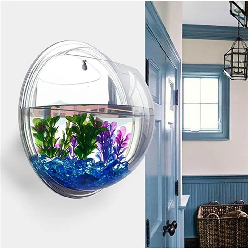 Aquarium Plant Grass - อะคริลิคใสแขวนผนัง aquarium,แจกันดอกไม้หญ้า Hangar ถังปลาชาม Mini Home