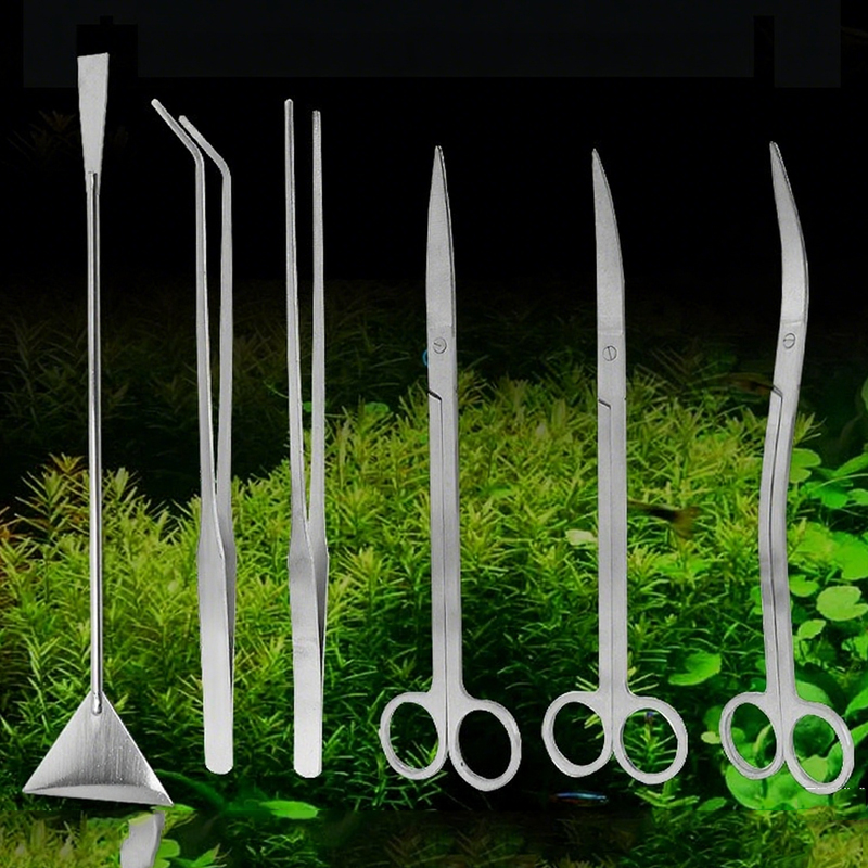 Planted Aquarium Maintenance Kit - กรรไกรตัดแต่งต้นไม้น้ำ อุปกรณ์ตู้ปลา กรรไกรตัดแต่งกิ่งไม้น้ำ สแตนเลส อุปกรณ์ทำความสะอาด ที่จับอุปกรณ์ตู้ปลา