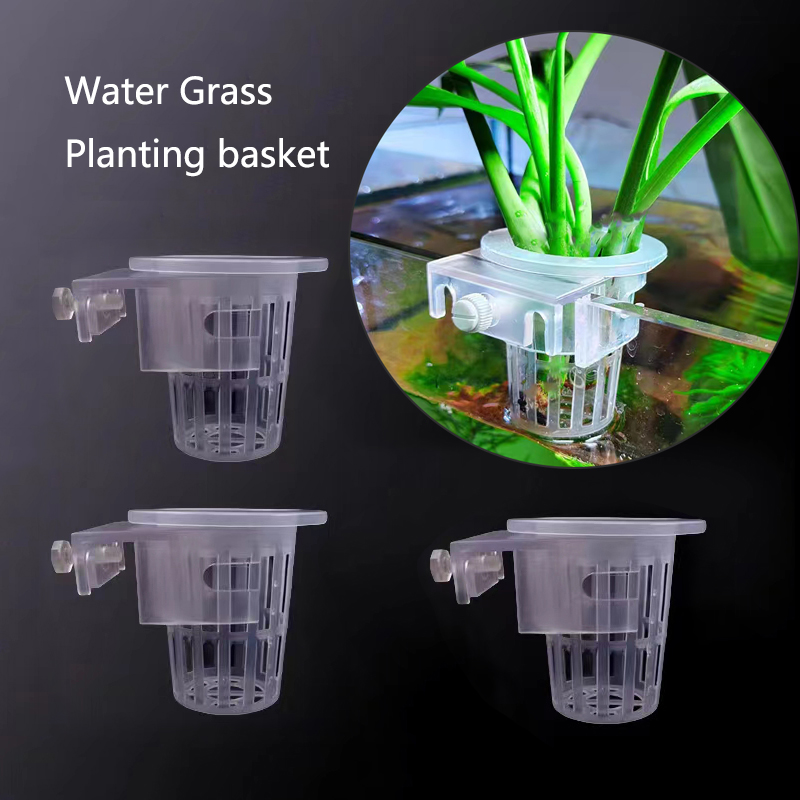 Aquarium Plant Live - ตะกร้าปลูกตู้ปลาแบบไฮโดรโปนิกส์ถังปลาแบบแขวนได้ถ้วยน้ำหญ้าที่ตั้งต้นไม้แขวนผนังตู้ปลาแบบใหม่