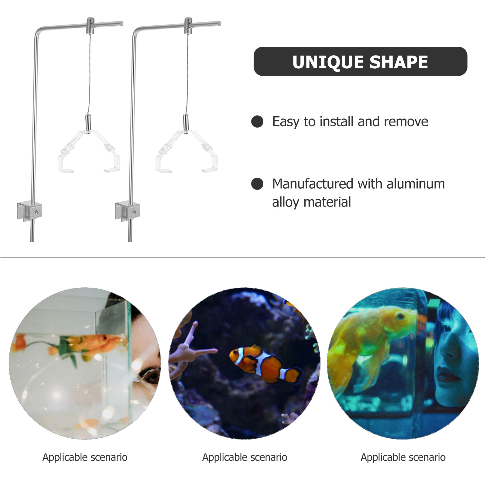 2 ชิ้นผู้ถือแสงตู้ปลาพร้อมคลิป - Planted Aquarium With Fish บทวิจารณ์และราคา